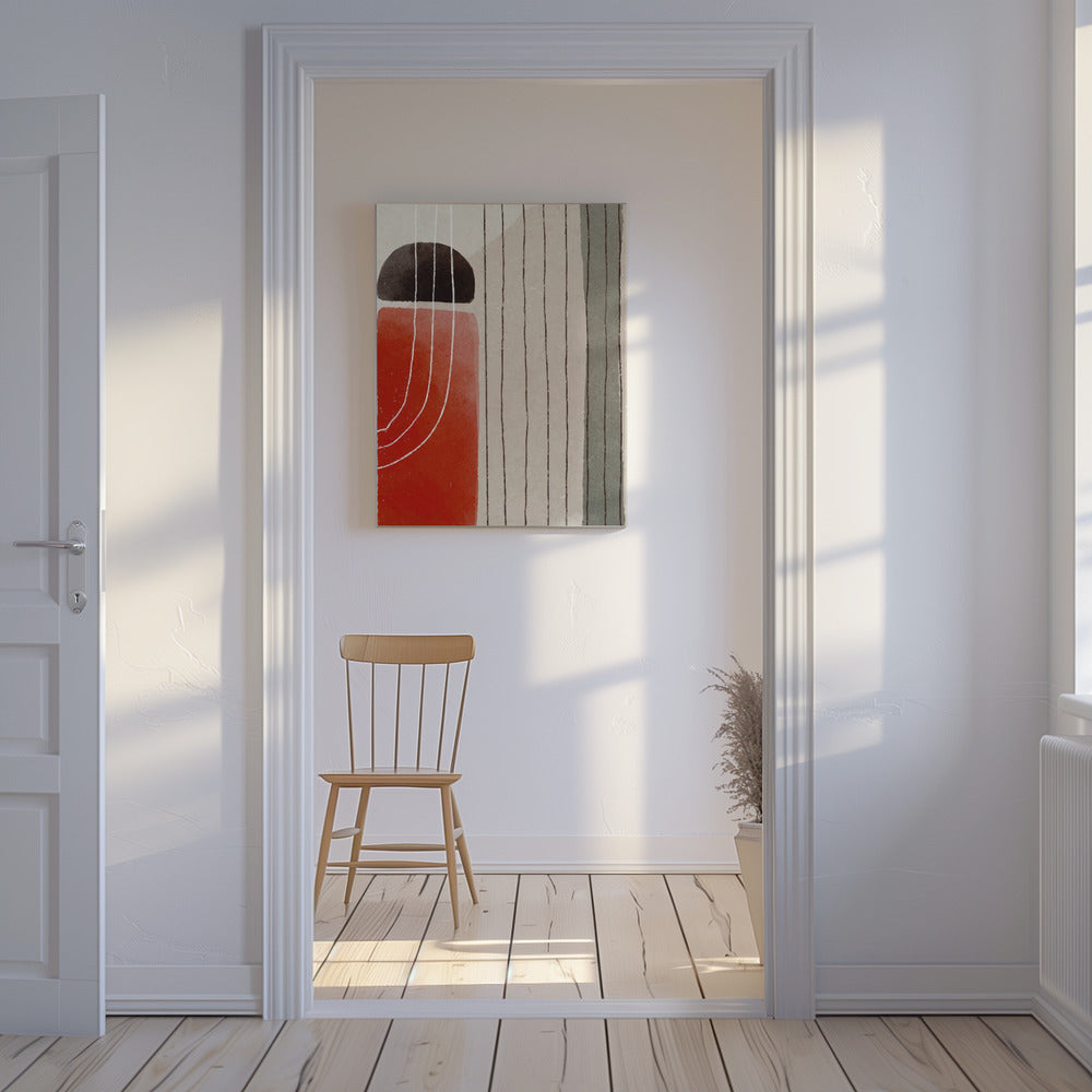 Oranje Minimale Vormen #3 | Canvas
