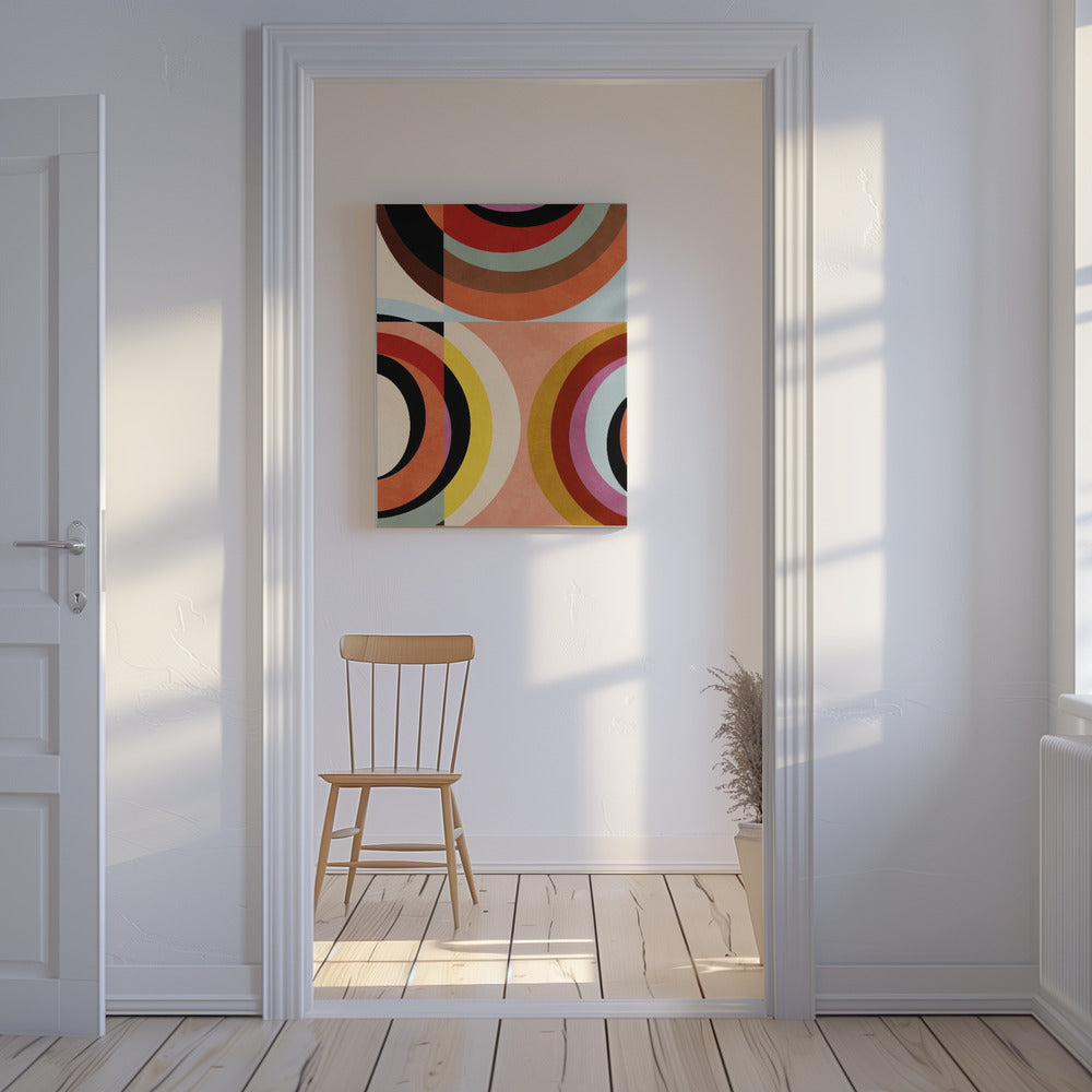 Warme kleuren Bauhaus Geometry3 | Canvas