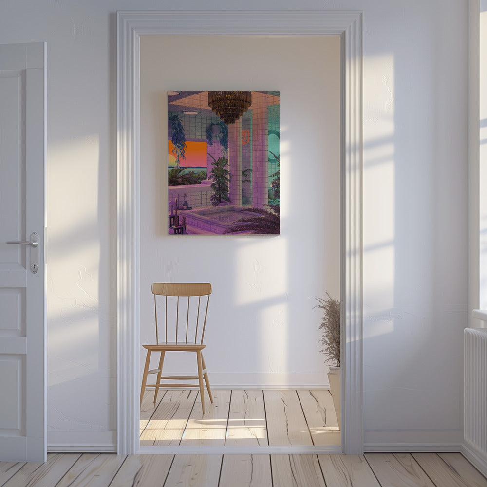 Vaporwave Zwembad | Canvas