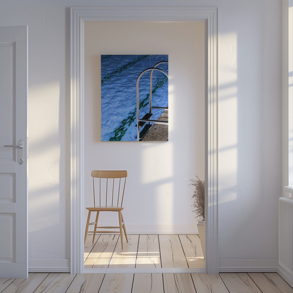 Reflecties aan het zwembad | Canvas
