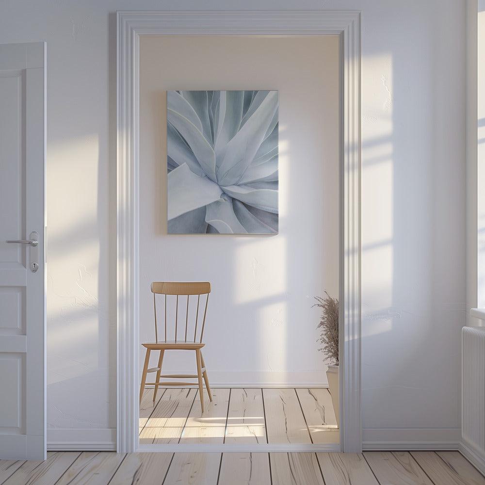 Zilveren succulente werveling | Canvas