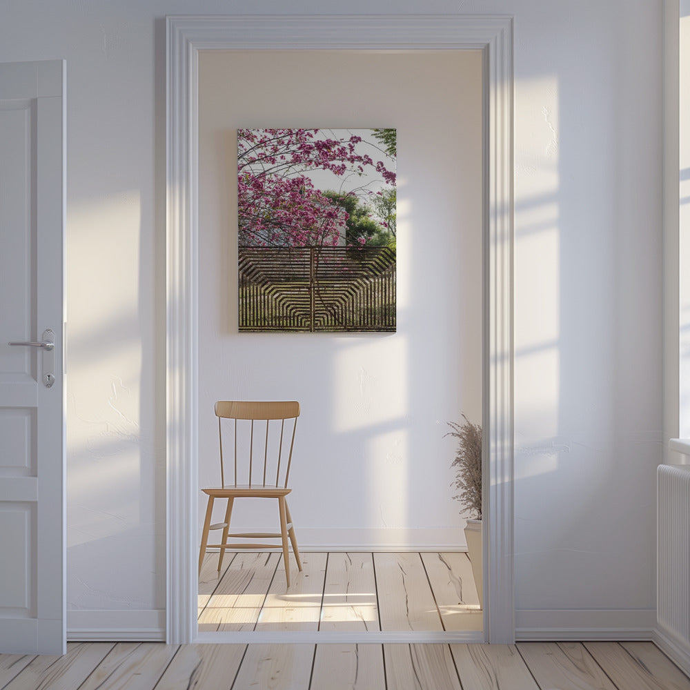 Bloesems voorbij de tralies | Canvas