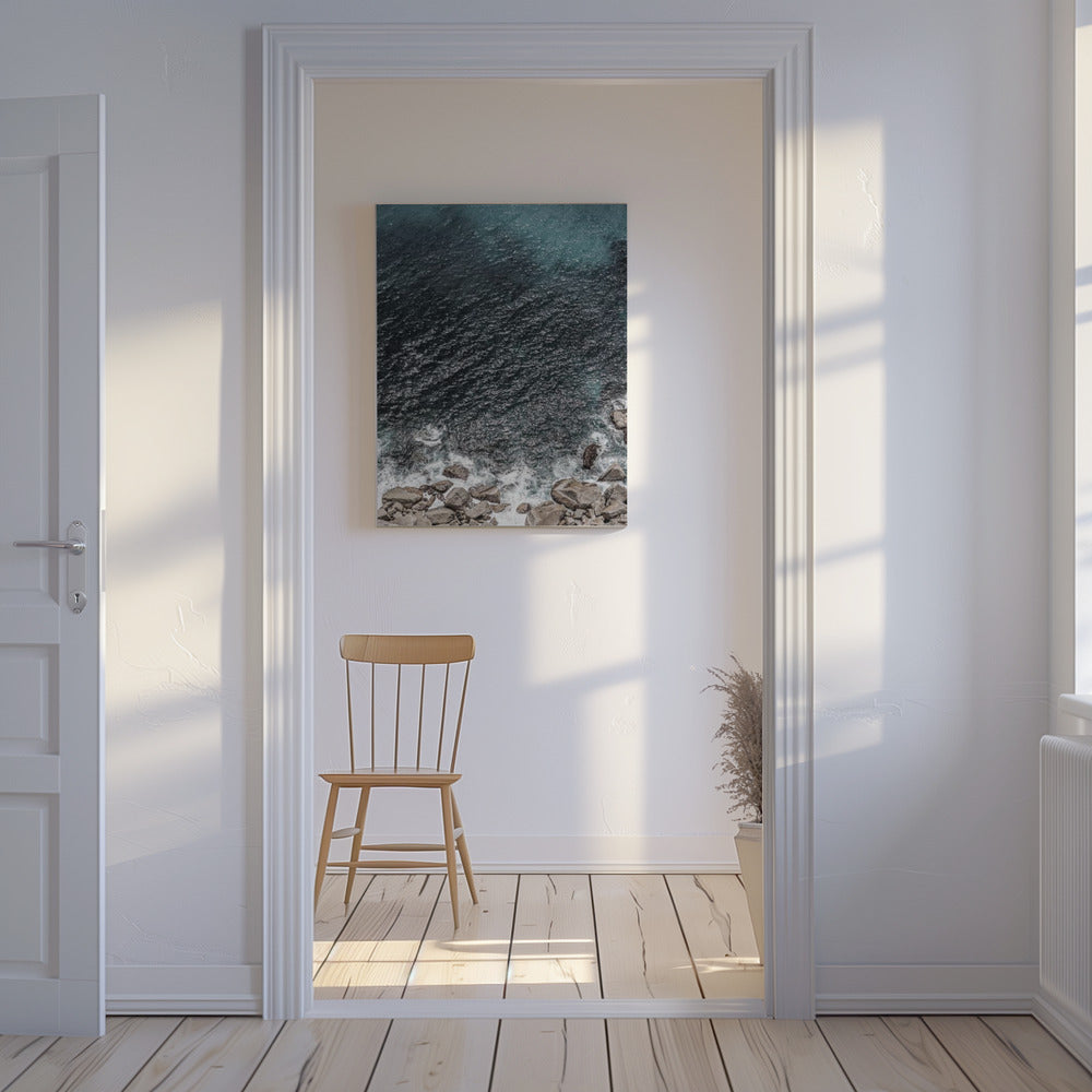 Golven van de rotsachtige kustlijn | Canvas