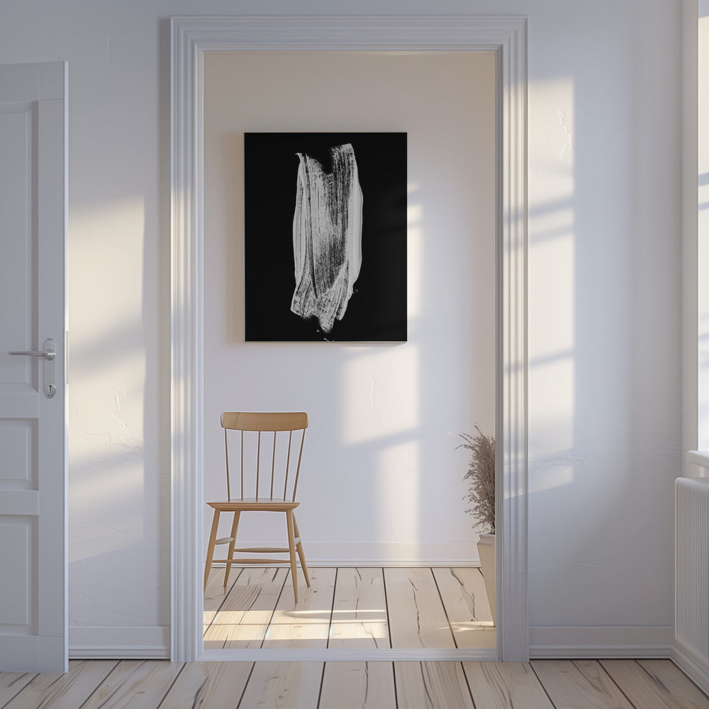 Monochrome penseelstreek | Canvas