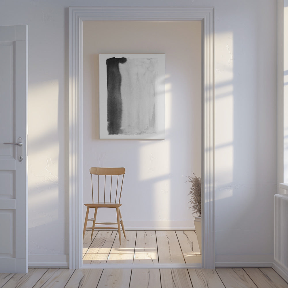 Monochrome stroom | Canvas
