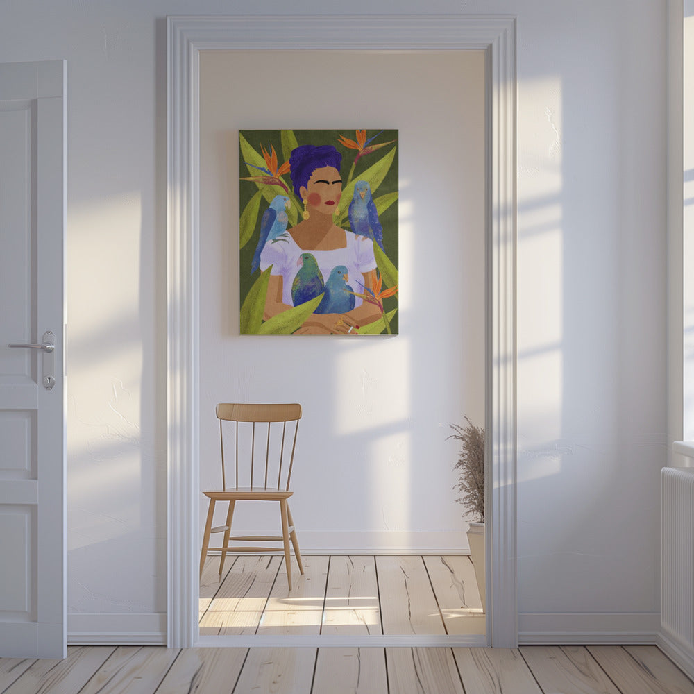 Frida en vogels | Canvas