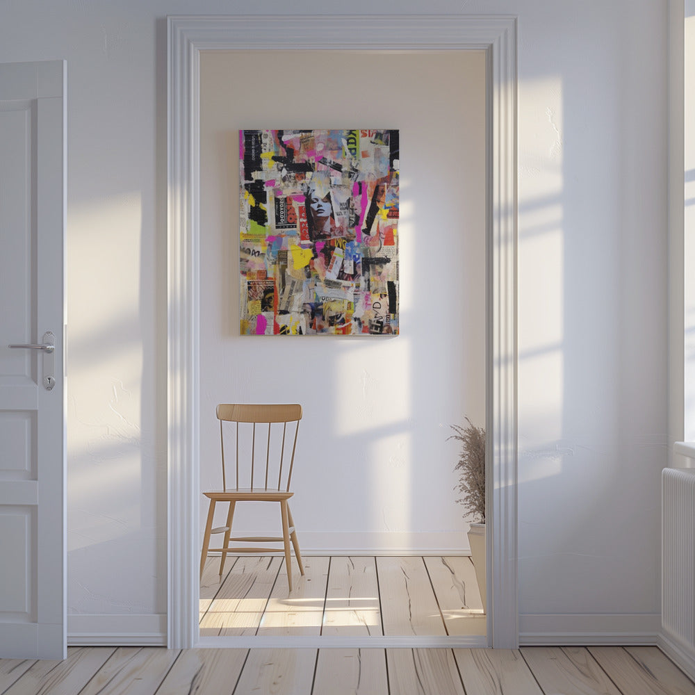 Levendige collage-echo's | Canvas