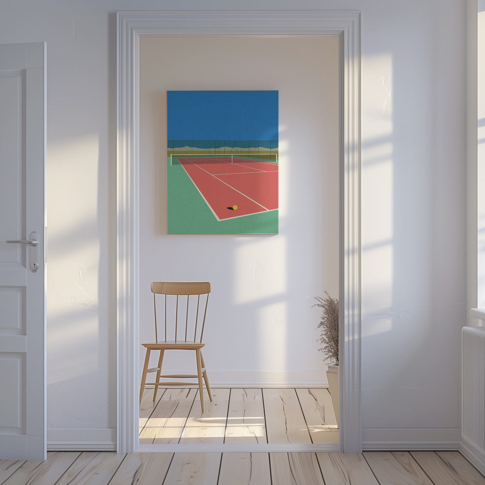 Tennisbaan in de woestijn | Canvas