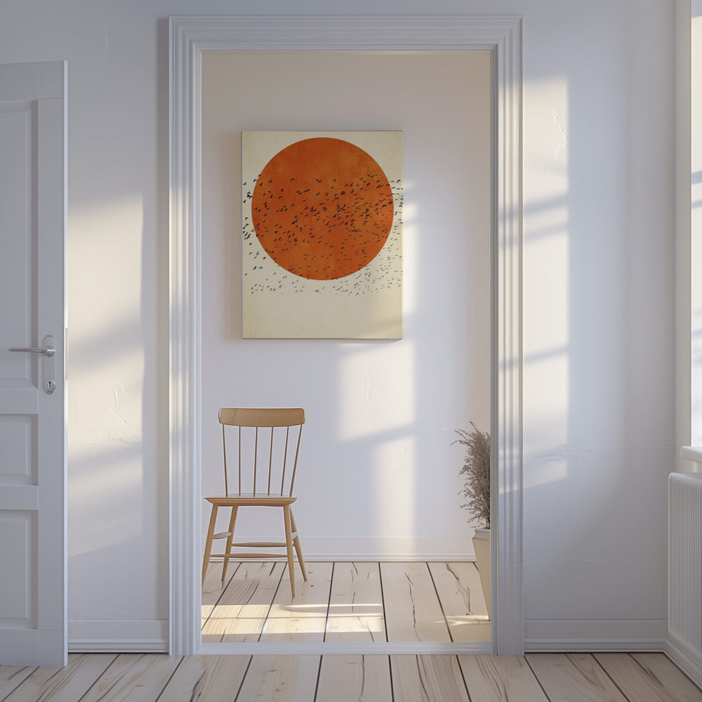 Vogels in de zon | Canvas