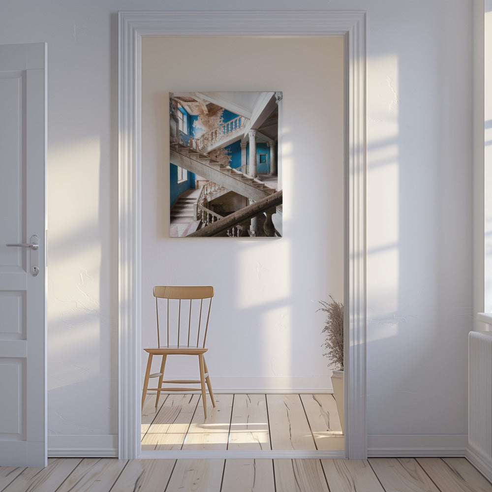 Blauwe trap | Canvas