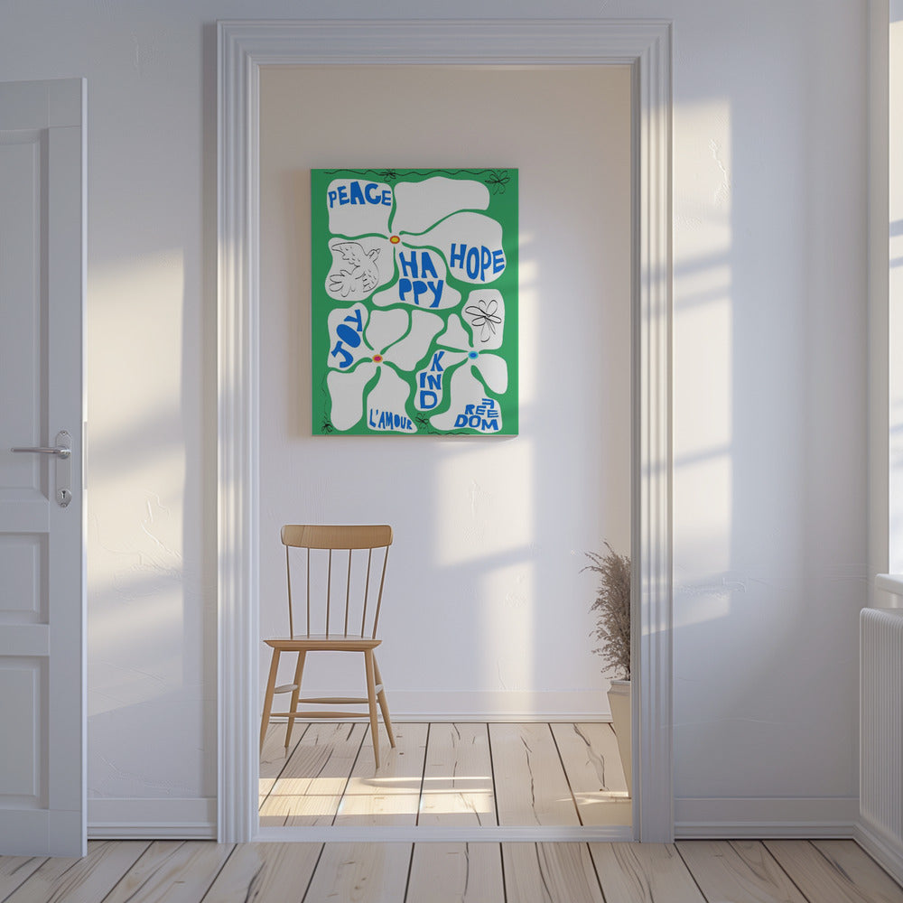 Bloem van de Tijd - Groen | Canvas