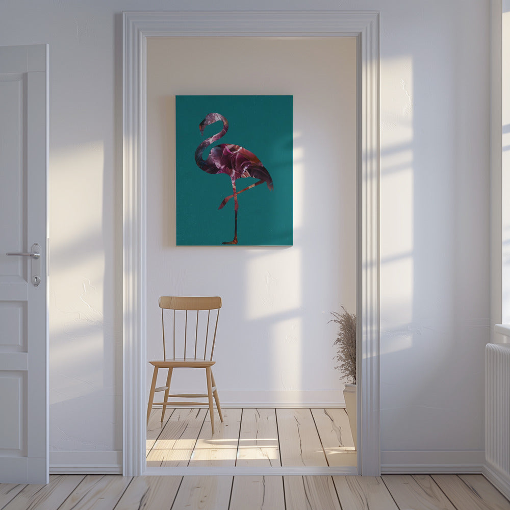 Flamingo Pink and Green | Canvas