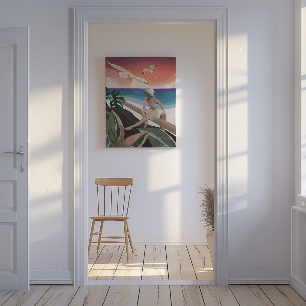 Overpeinzingen aan zee | Canvas