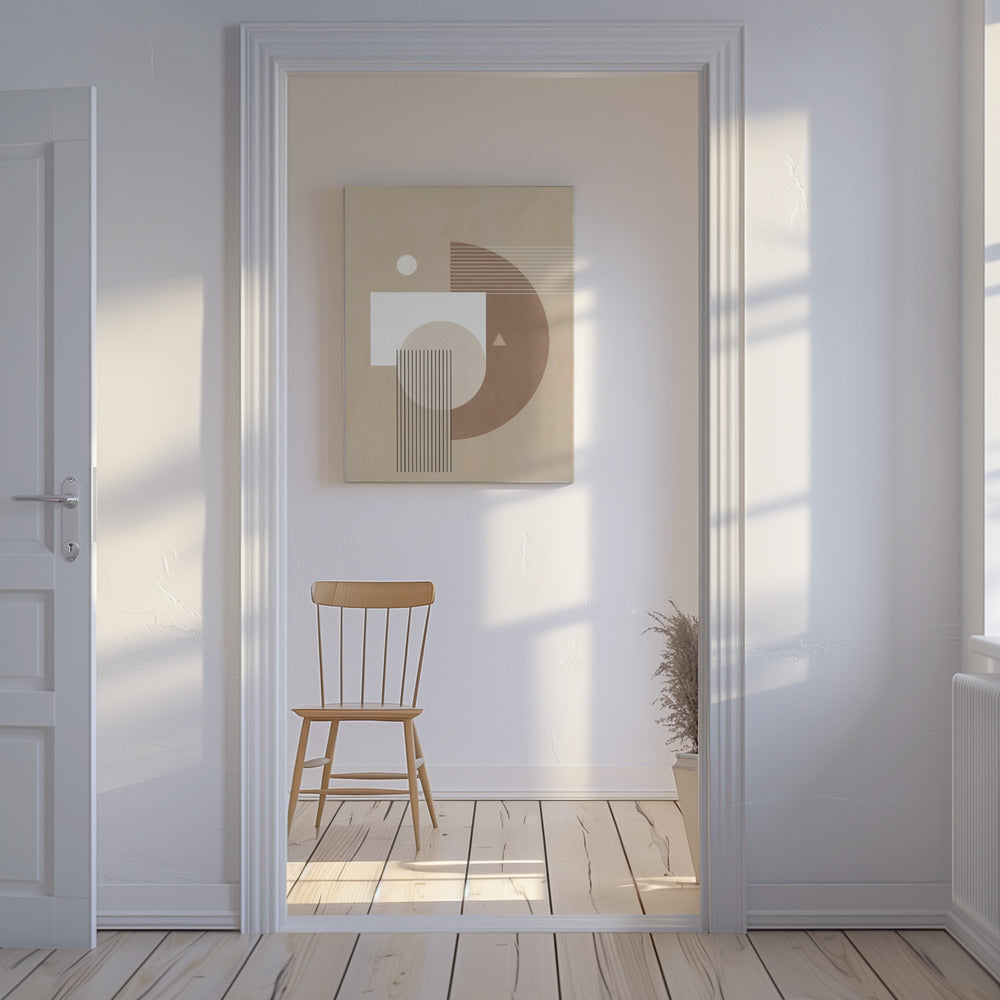 Neutrale halve cirkels poster | Canvas