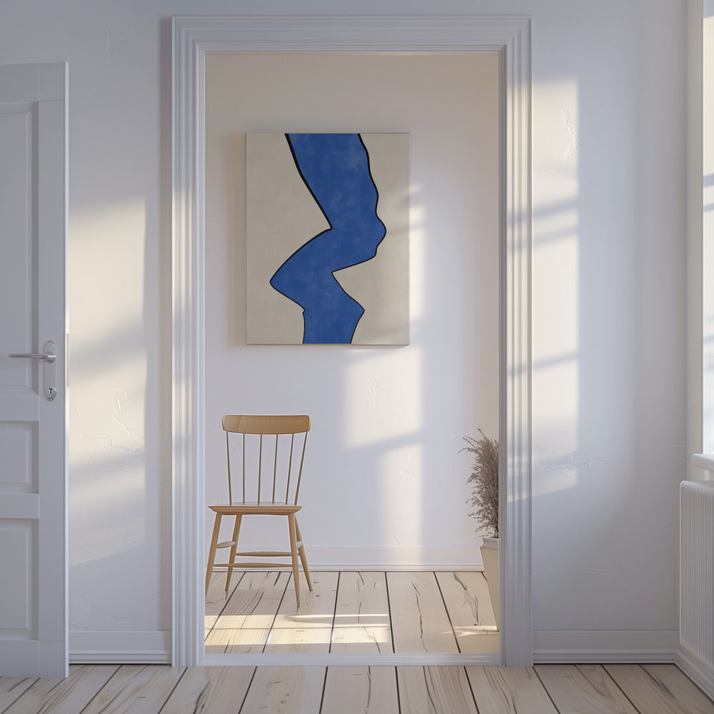 Gedurfde blauwe contour | Canvas