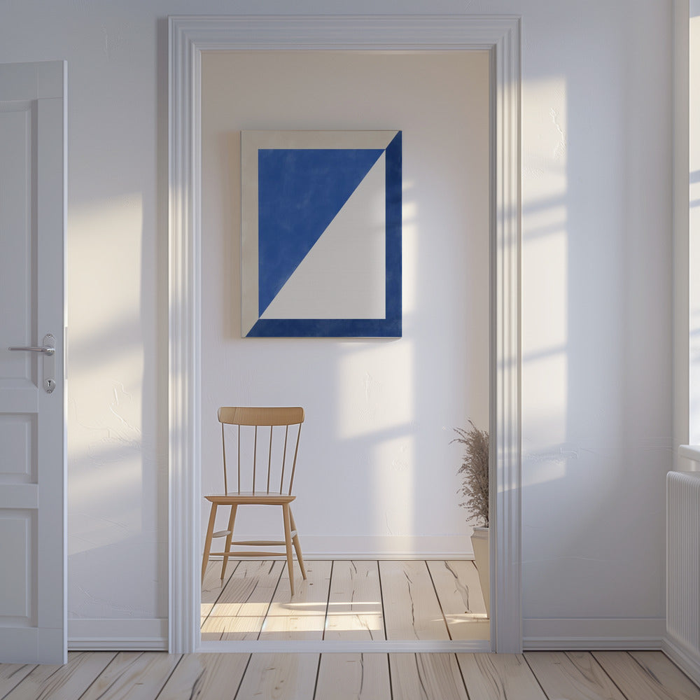 Blauw Geometrisch Spel | Canvas