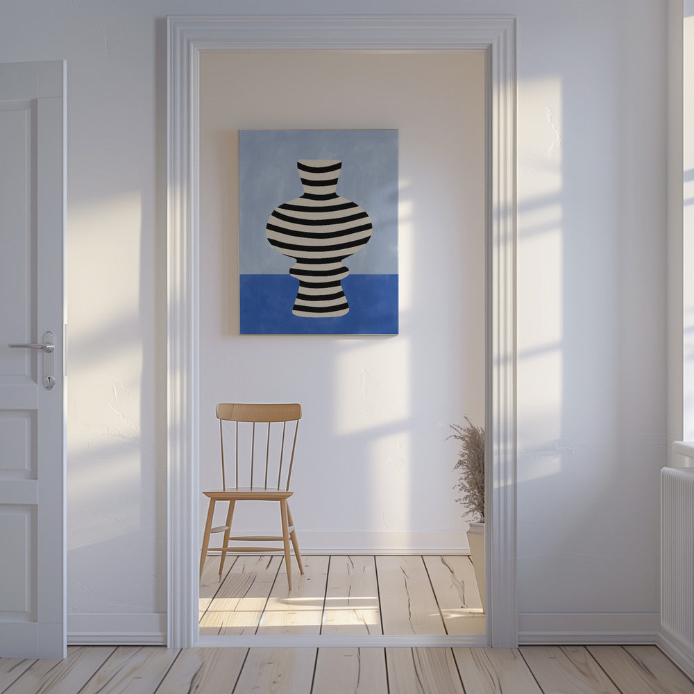 Gestreepte vaas illusie | Canvas