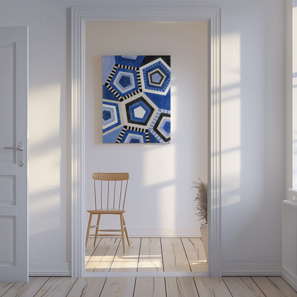 Geometrisch patroon met zeshoekige vorm | Canvas