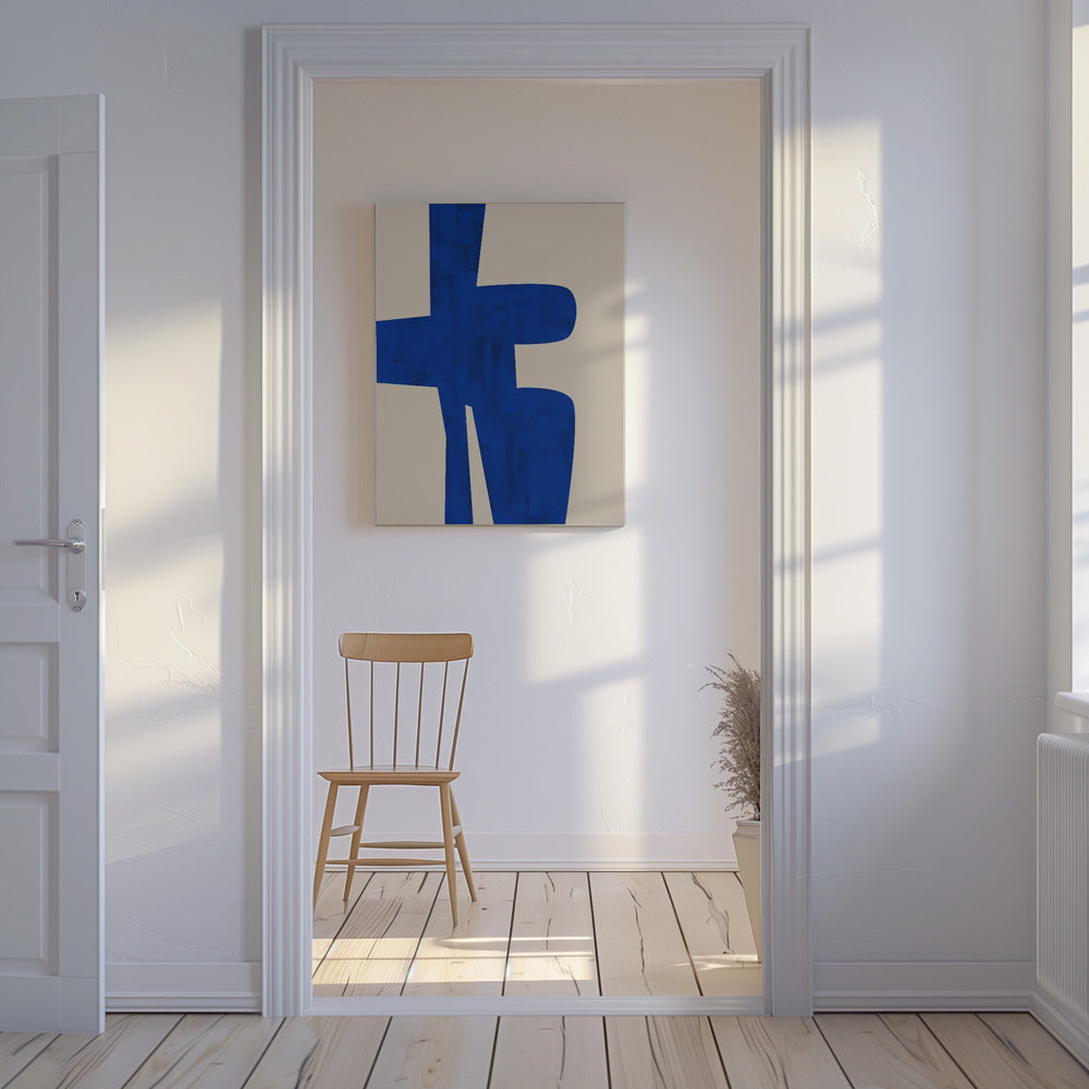 Blauwe Harmonie Vorm | Canvas