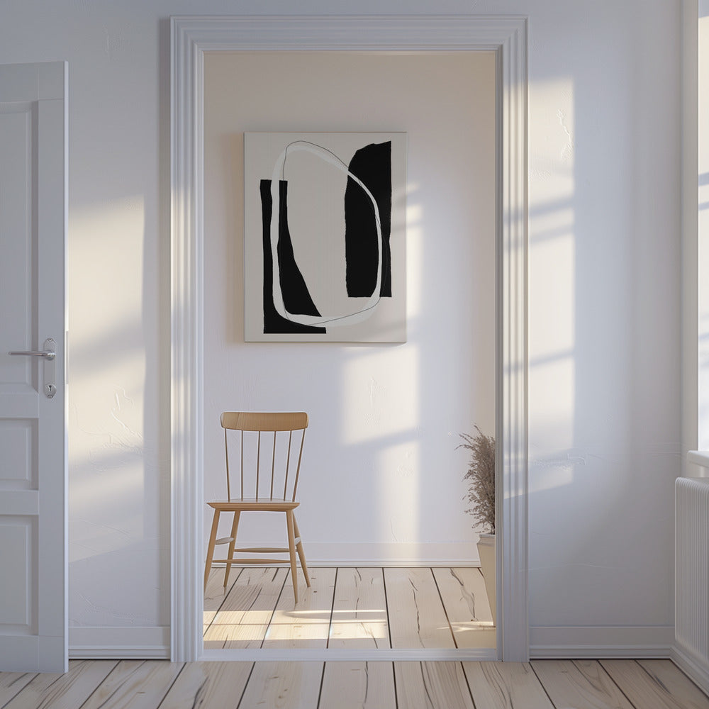 Monochrome geometrische vormen | Canvas