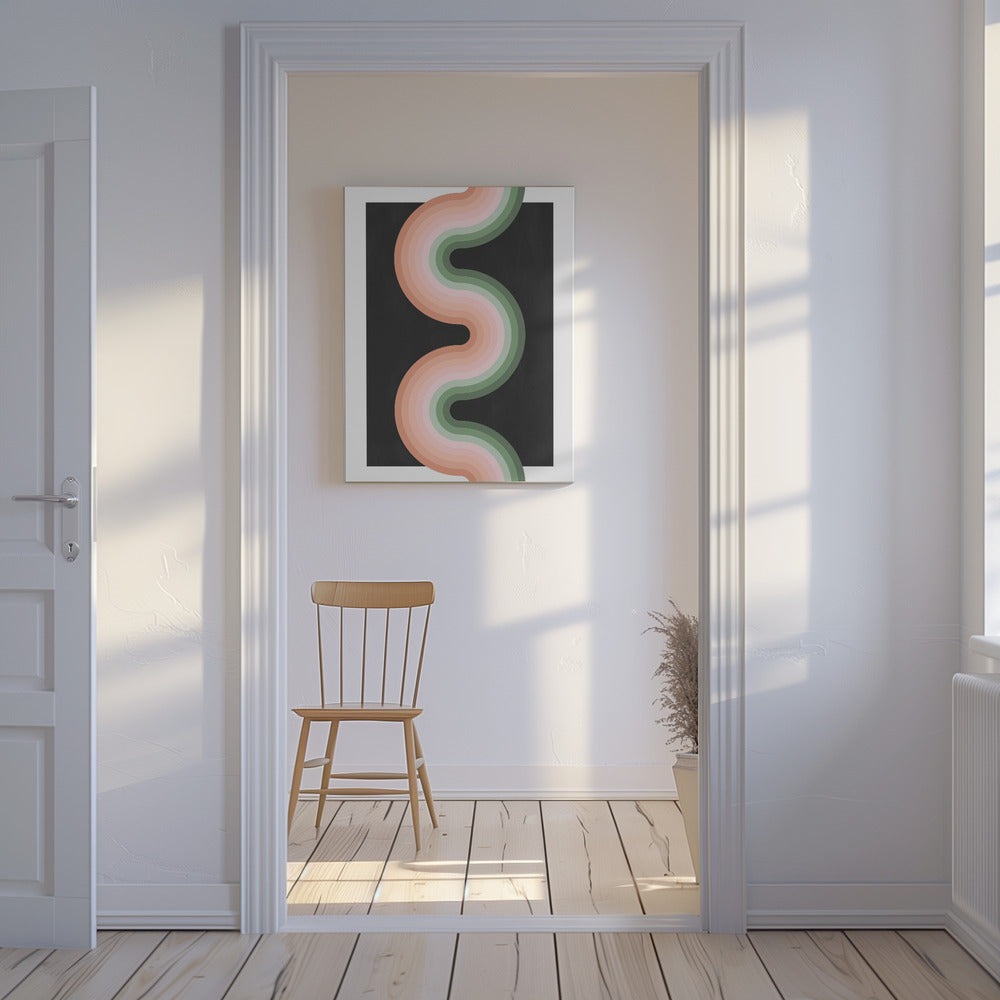 Golvend patroon met gelaagde pasteltinten | Canvas