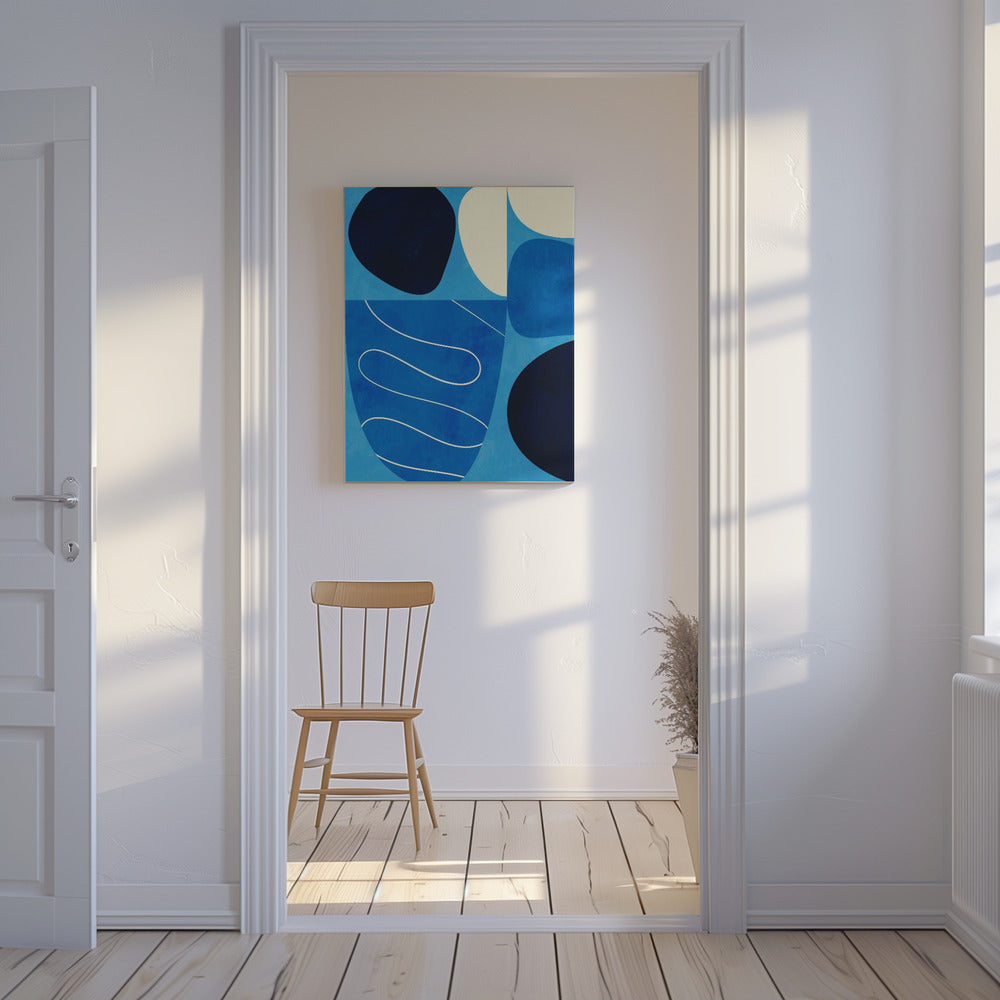 Vormenspel 3 1blauw | Canvas