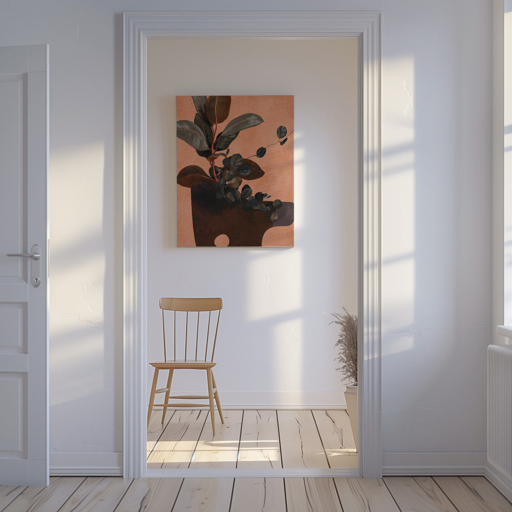 Bladeren Meer 6 Rood | Canvas