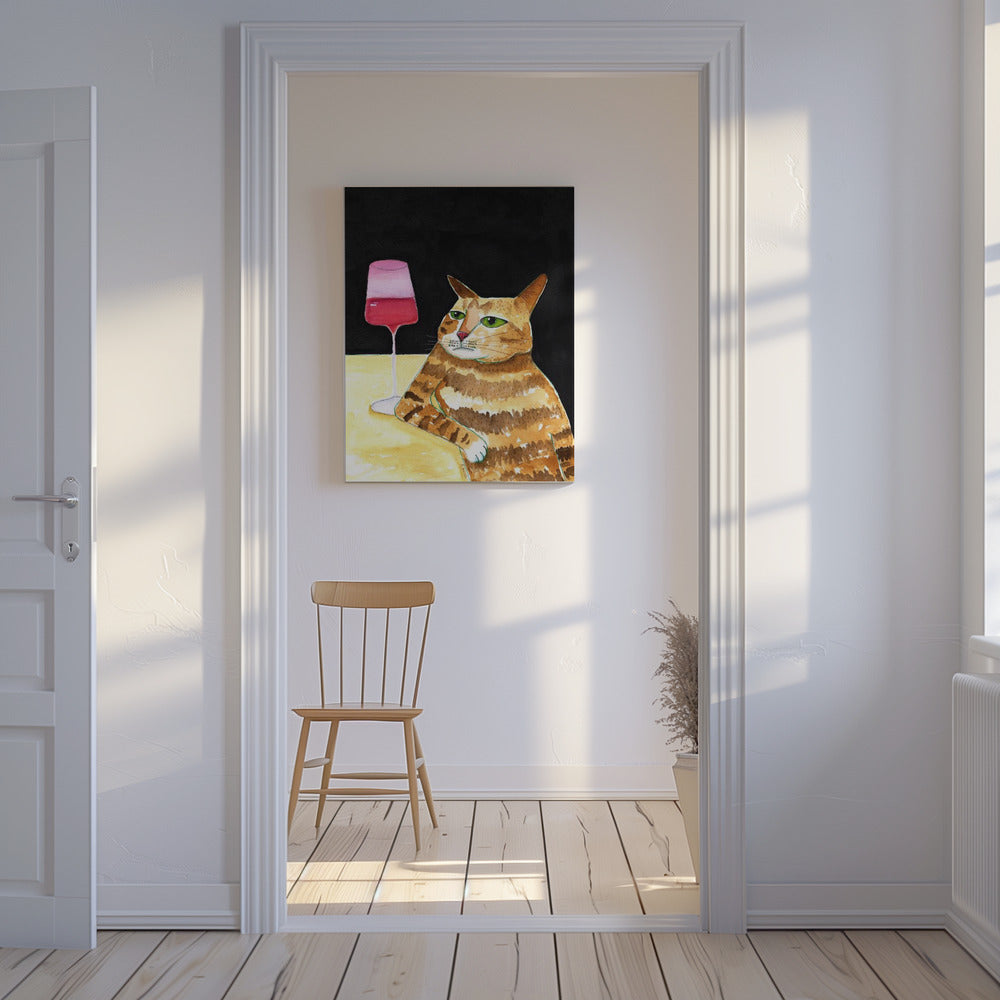 Kattenvrijdagavonddrankjes Wijn Grappige kattenhumor | Canvas