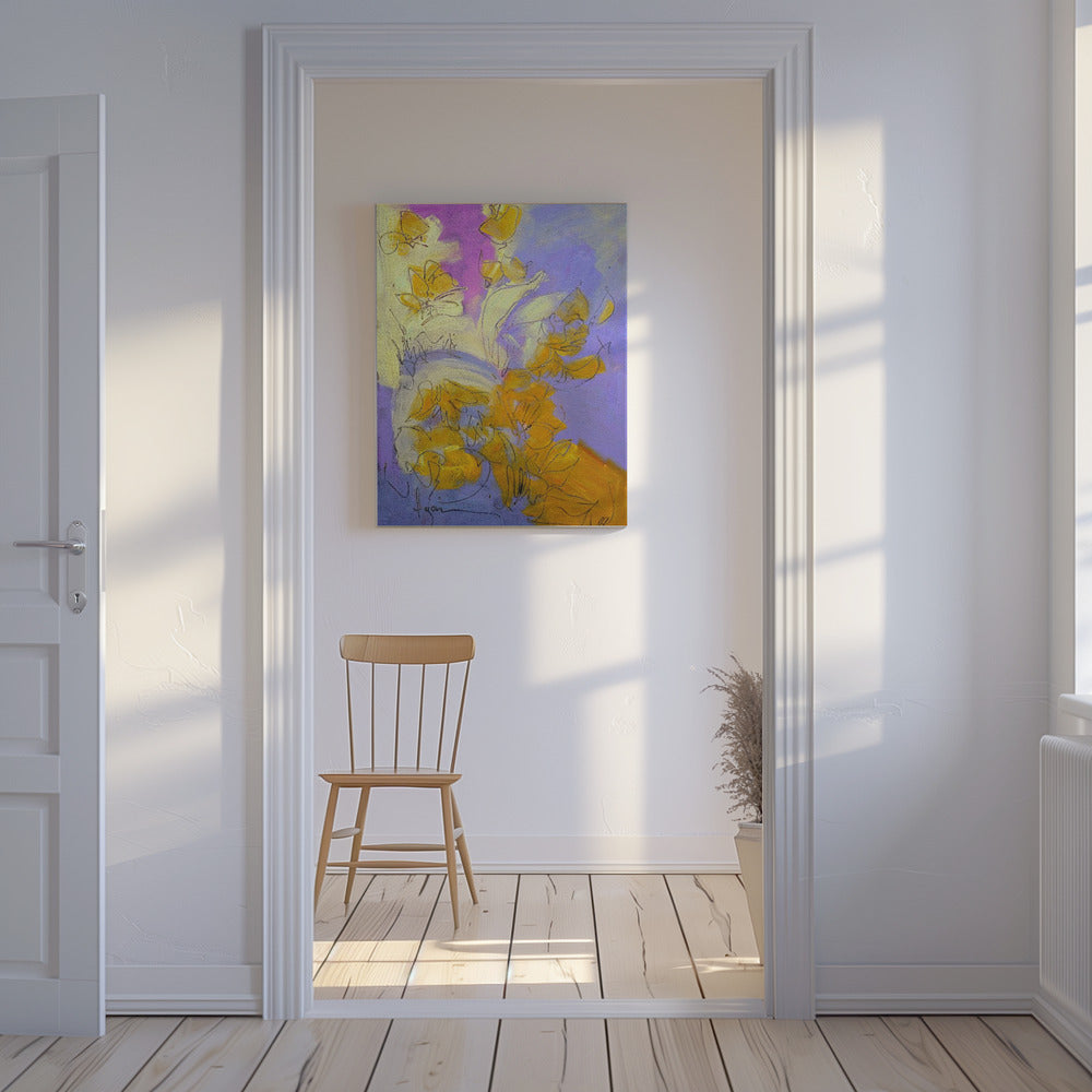 Gouden Bloesem Gloed | Canvas