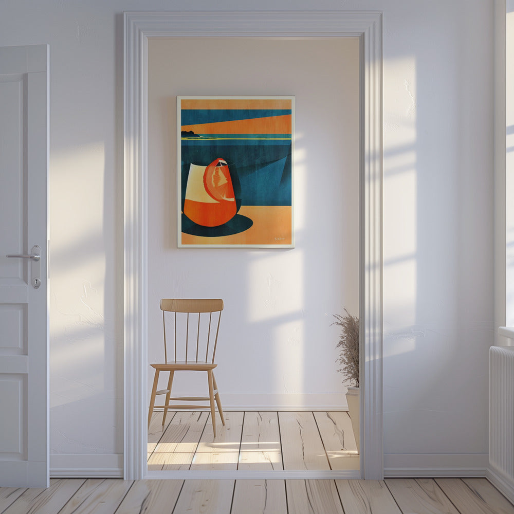 Negroni bij zonsondergang | Canvas