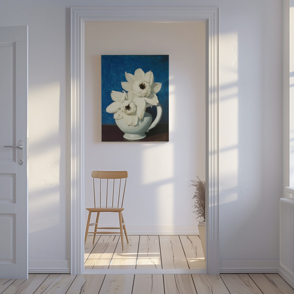 Witte Bloemblaadjes Symfonie | Canvas