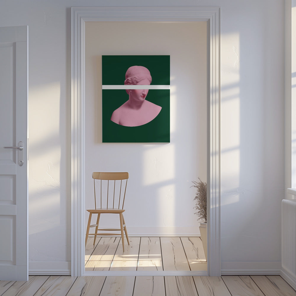 Roze en groene Artemis | Canvas