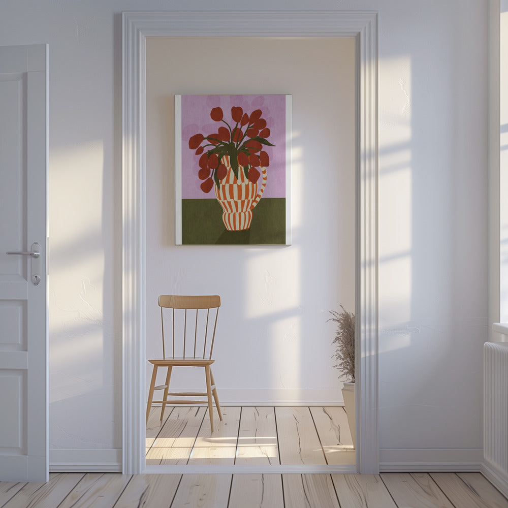 Bold Tulips in Vase | Canvas