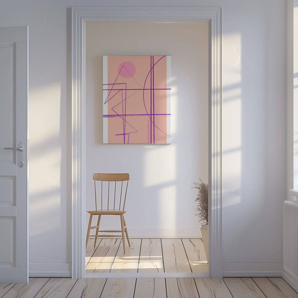 Roze Geometrische Dans | Canvas