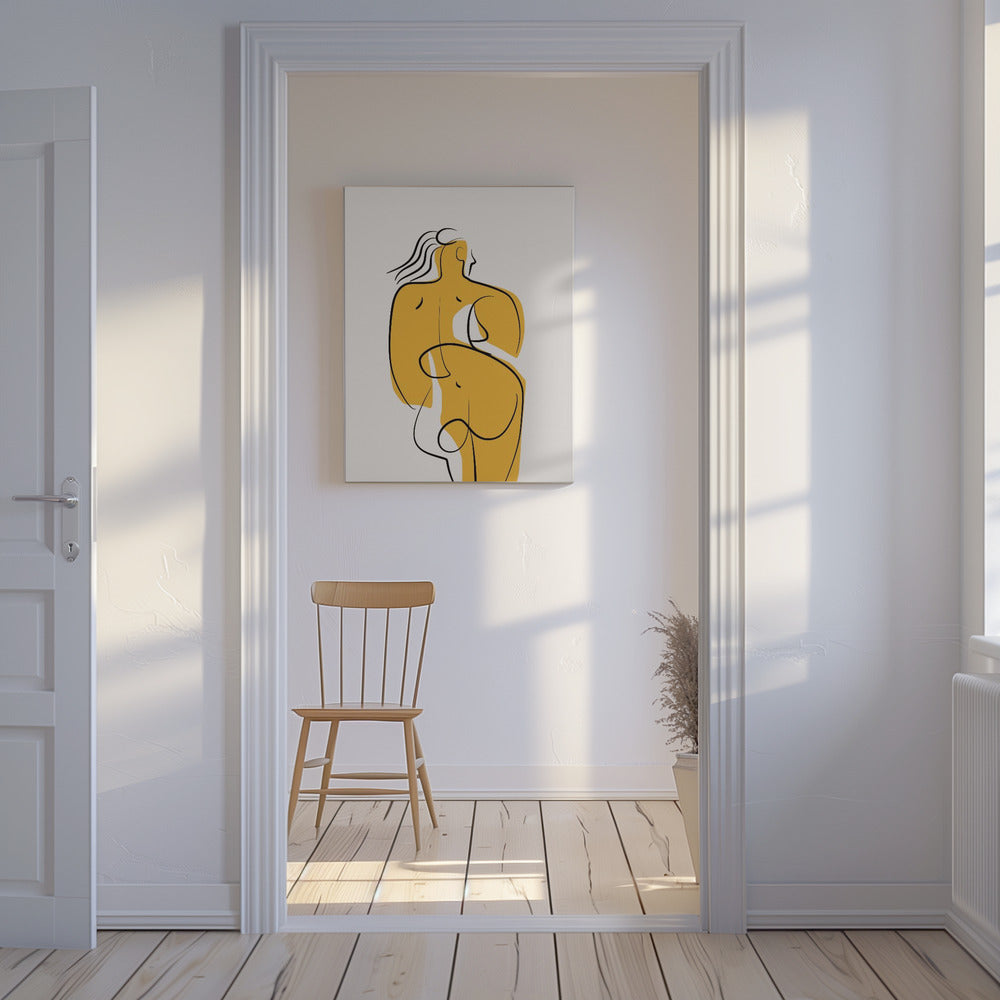 Lijnen en curven in naakt | Canvas