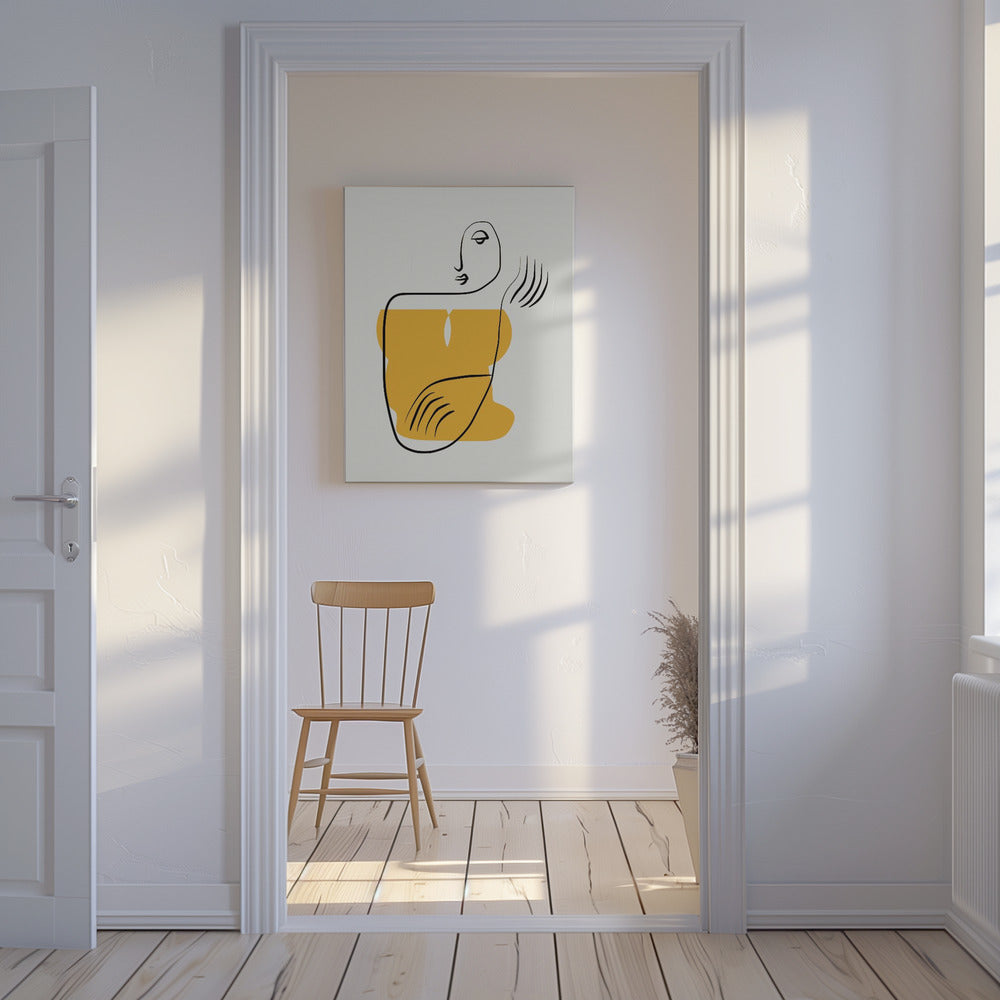Abstracte lijntekening van een persoon | Canvas