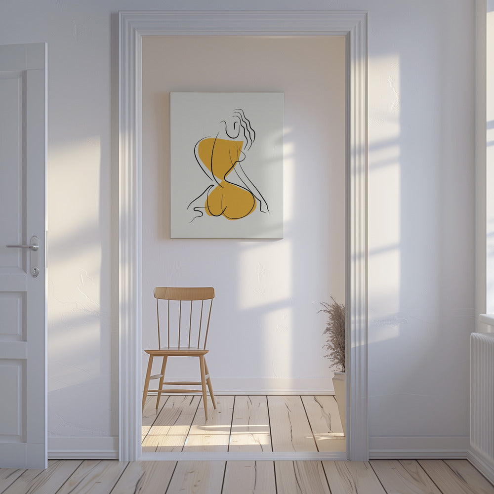Minimalistische lijnkunst naakt | Canvas