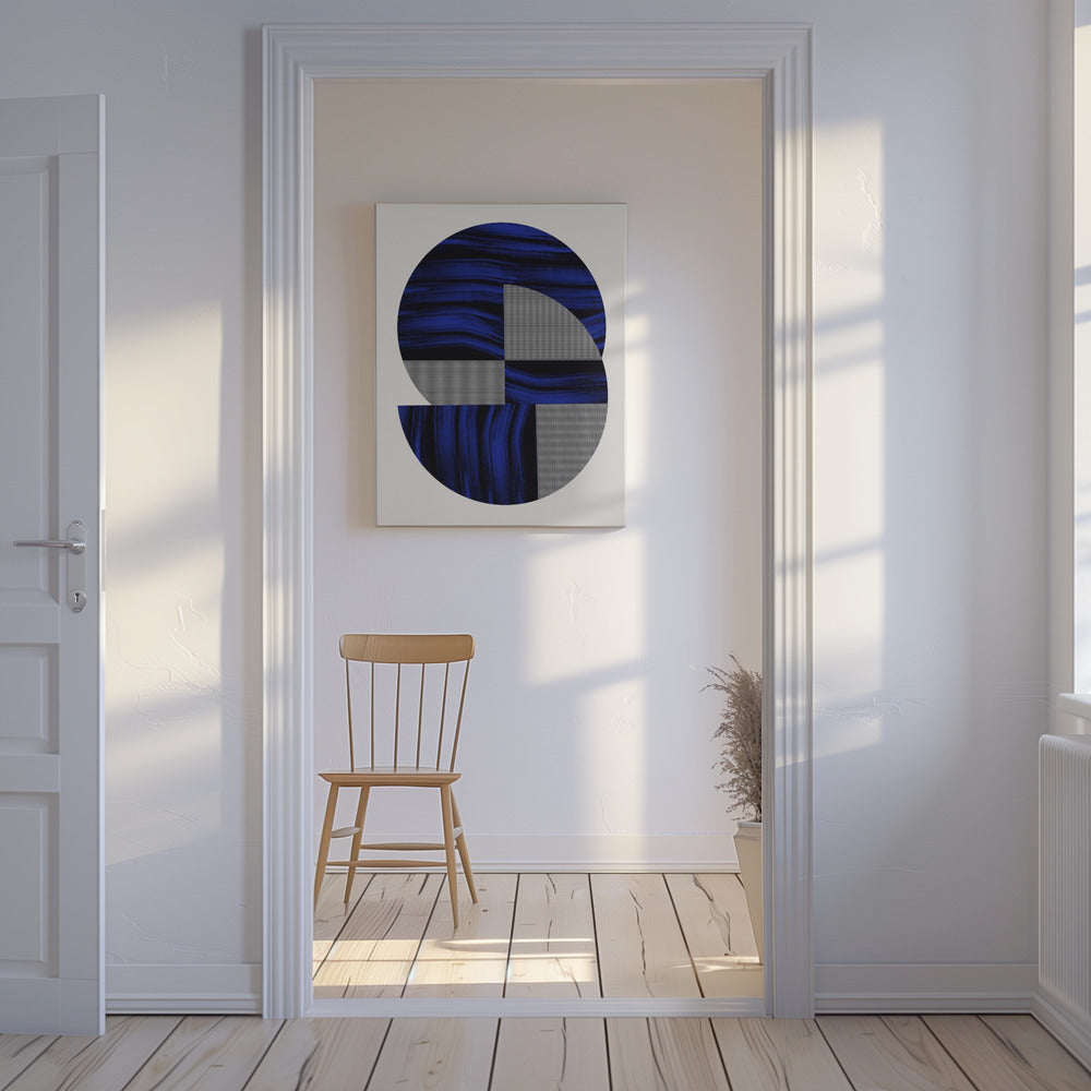 Scandinavisch in blauw en zwart 2 | Canvas