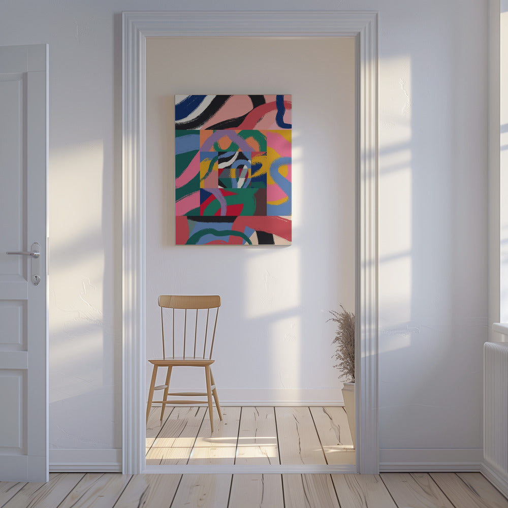 Kleurrijke lijn lint abstract | Canvas