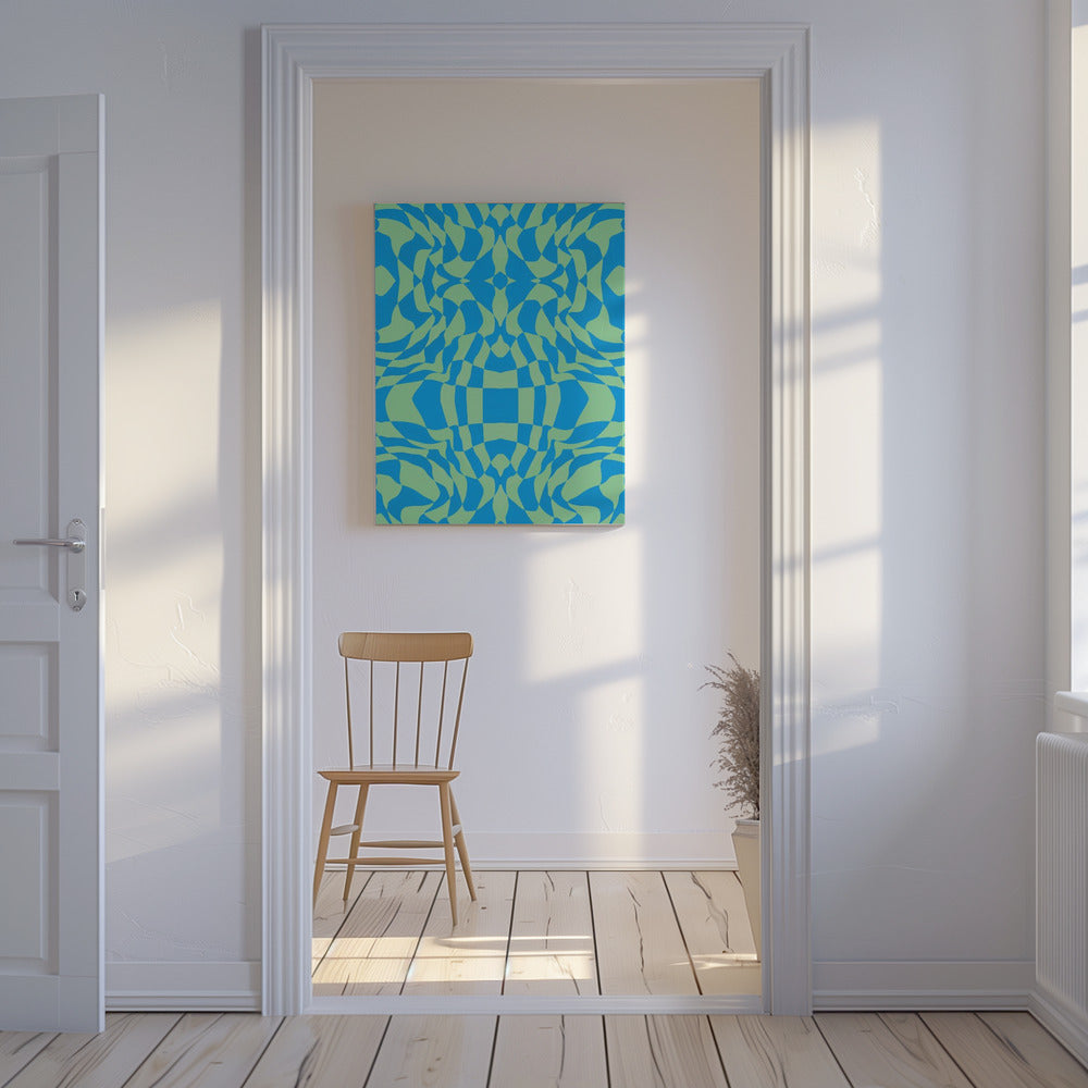 Coole kleuren Warp Checkers | Canvas