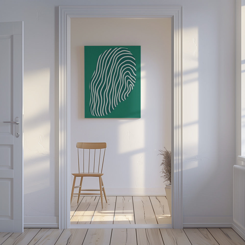 Lijnkunst opgesloten in ruimtegroen | Canvas