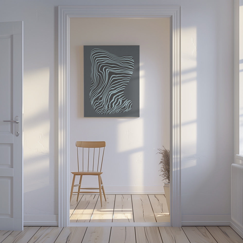Lijnkunst opgesloten in ruimtegrijs | Canvas