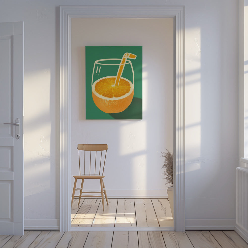 Levendig oranje, slim geïllustreerd | Canvas