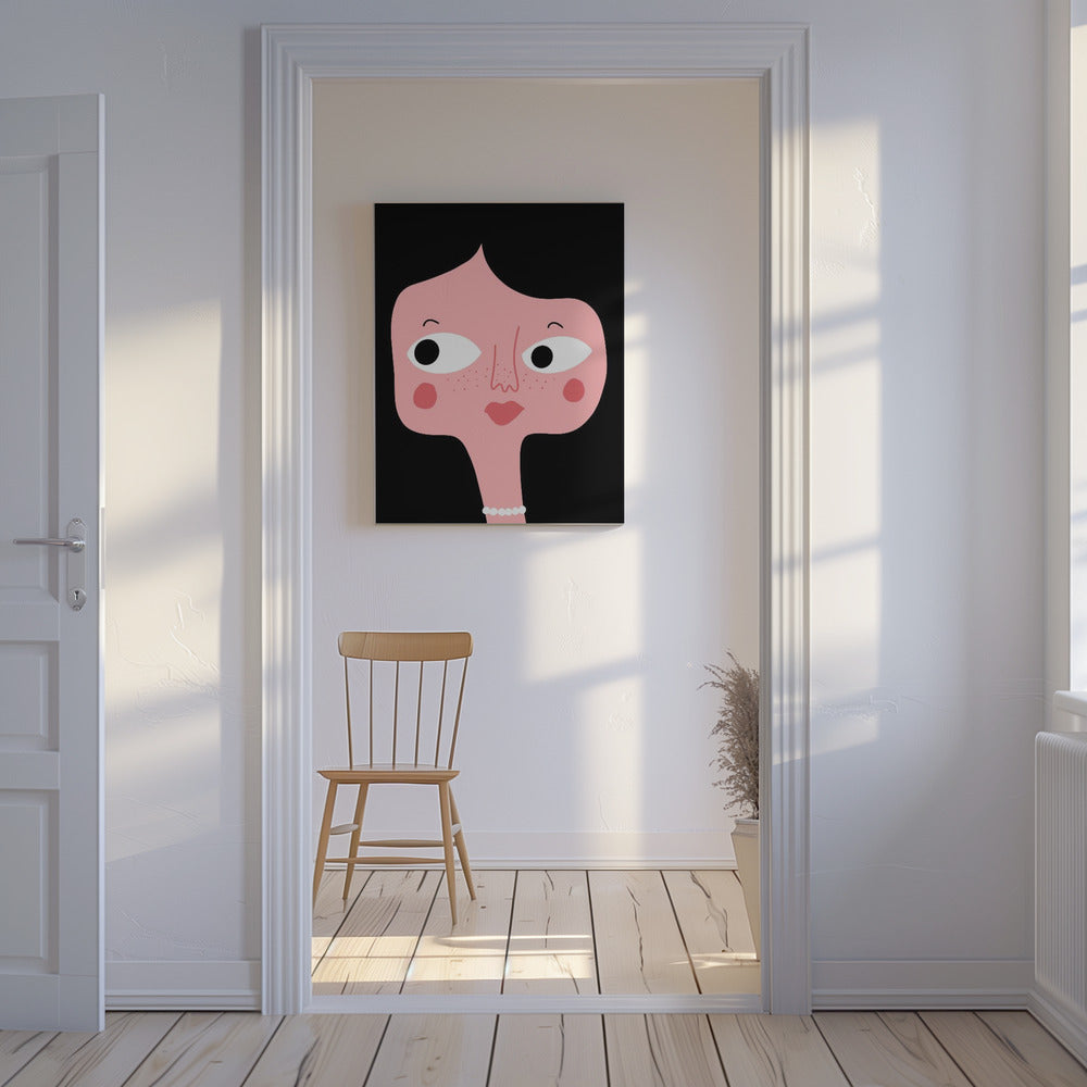 Eigenzinnig roze gezicht | Canvas