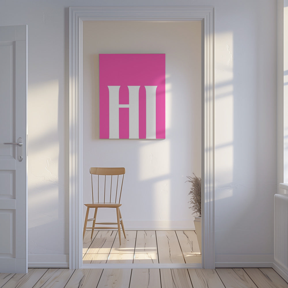 Gedurfde roze groet | Canvas