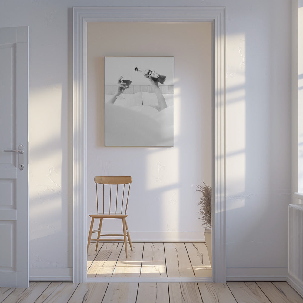 Aperol In Bed Zwart-wit | Canvas