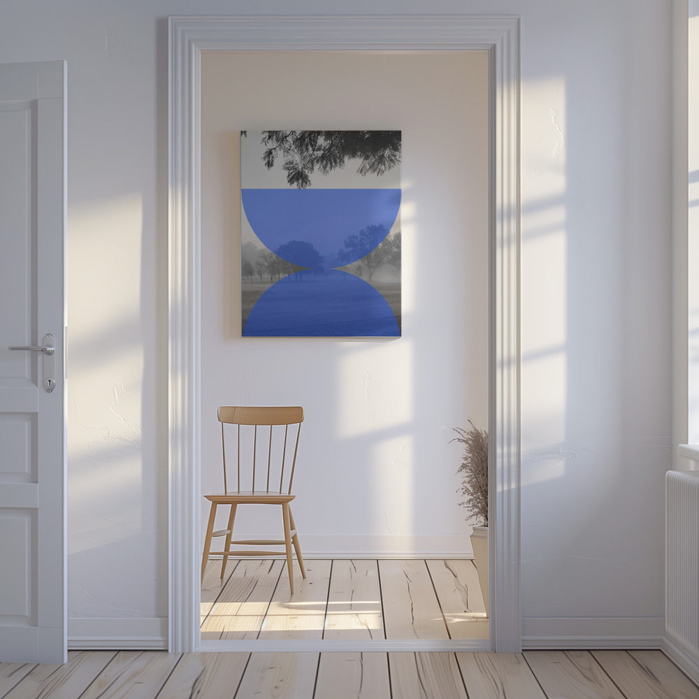 Mistige blauwe horizon | Canvas