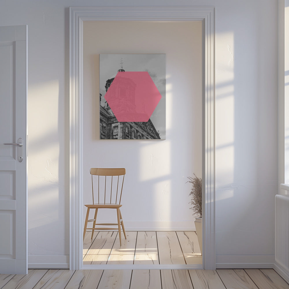 Hexagon over geschiedenis | Canvas