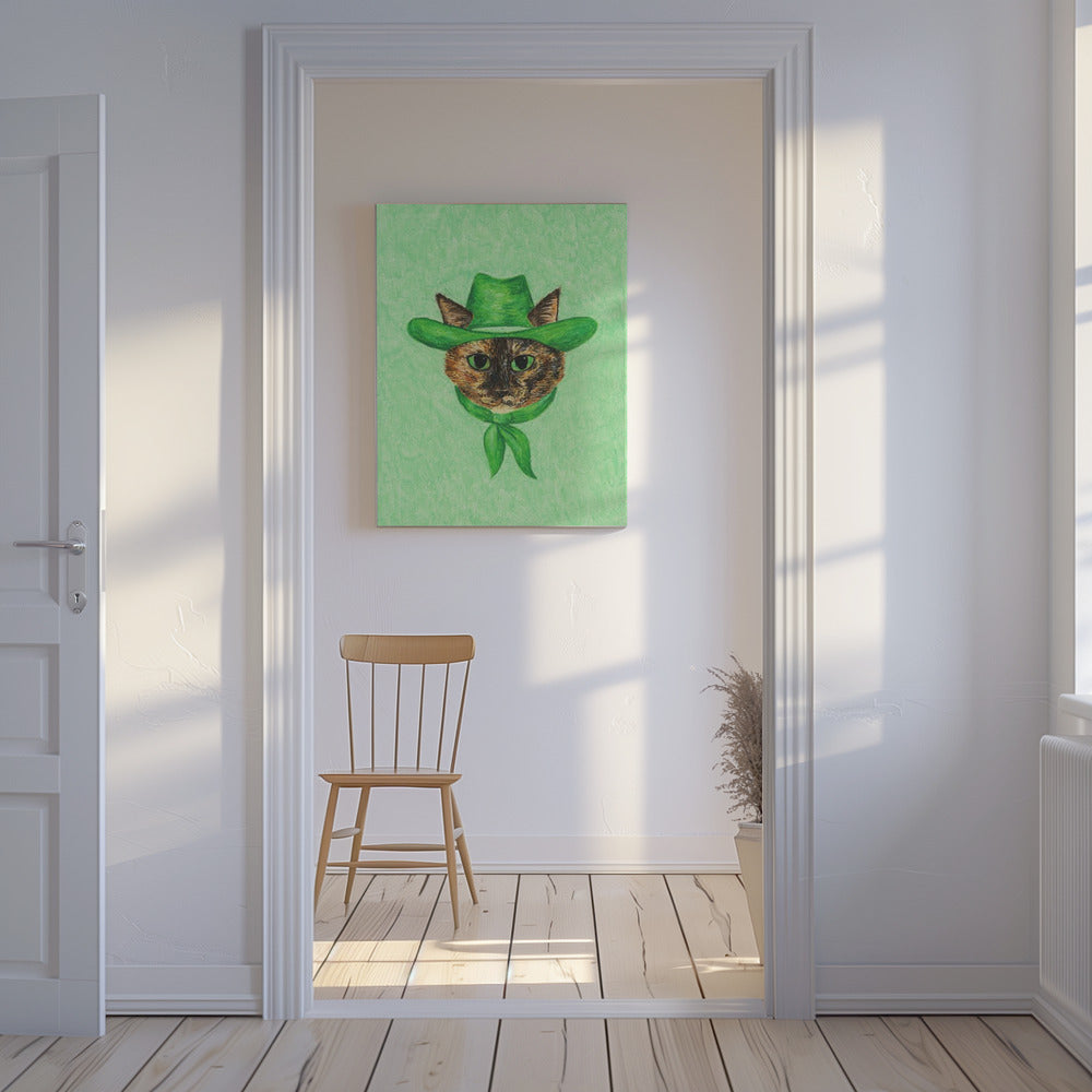 Tilly de Cowgirl Tortie Cat | Canvas