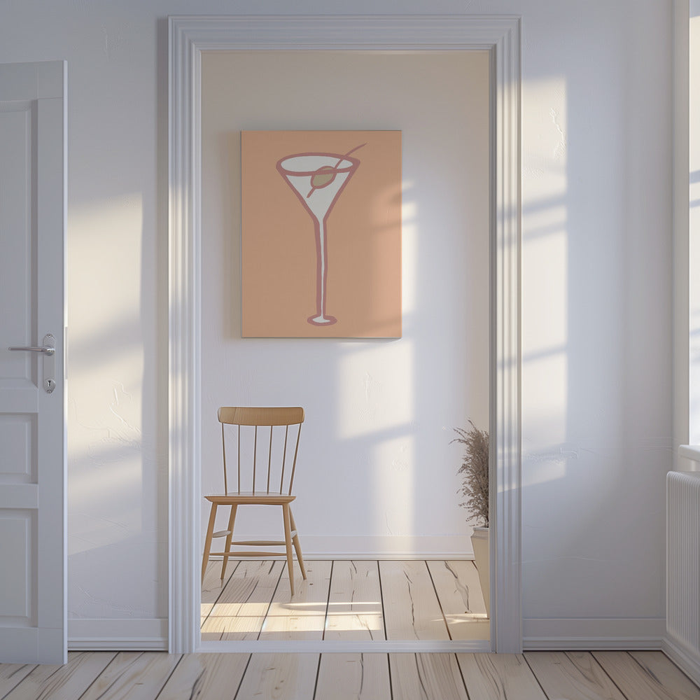 Olijf in glas perzikdons poster | Canvas